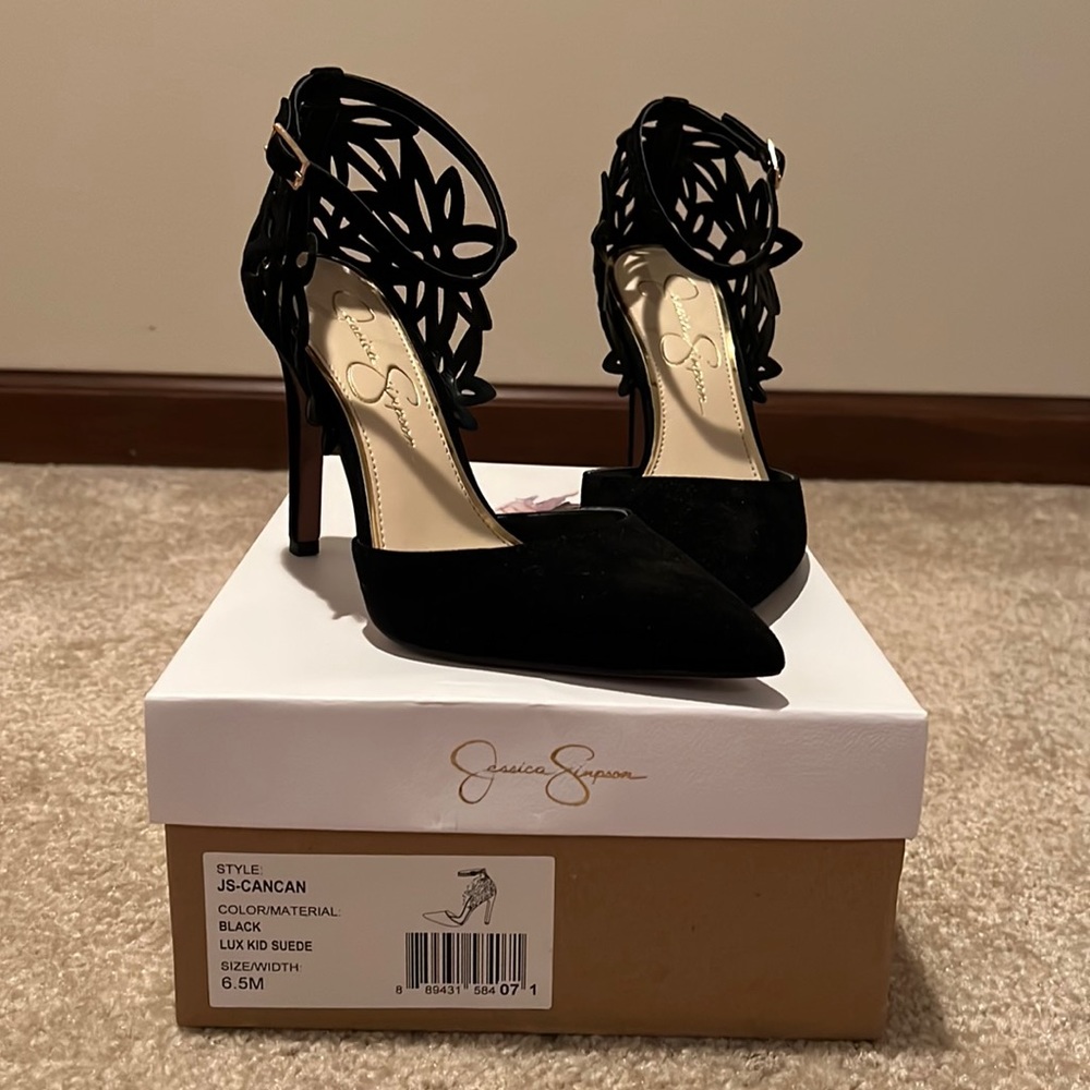 Jessica Simpson Stilettos with cutout detail.